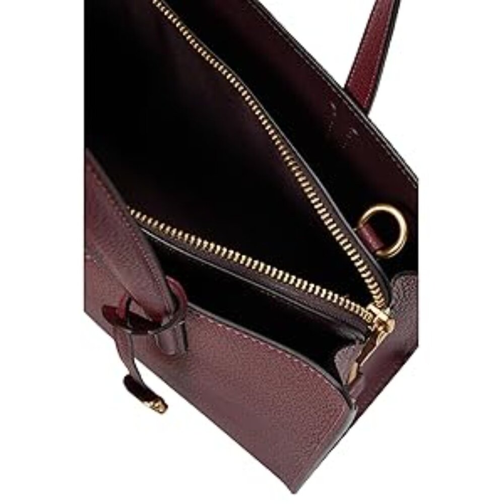 #159 - NWT, Coach Polished Pebble Leather Carter Carryall 28 Wine - Picture 7 of 11